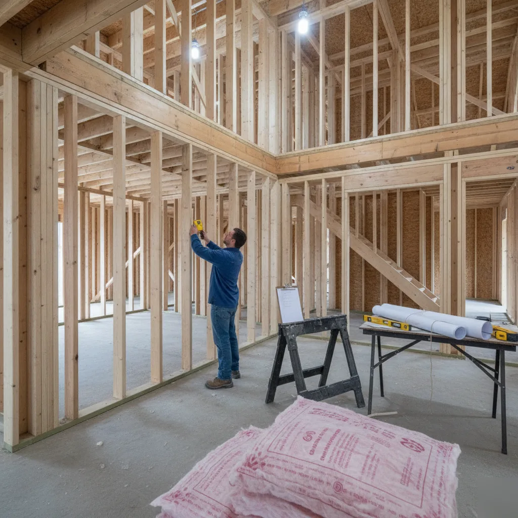 Field measurement of a wood-frame interior for as-built drawings in Clayton