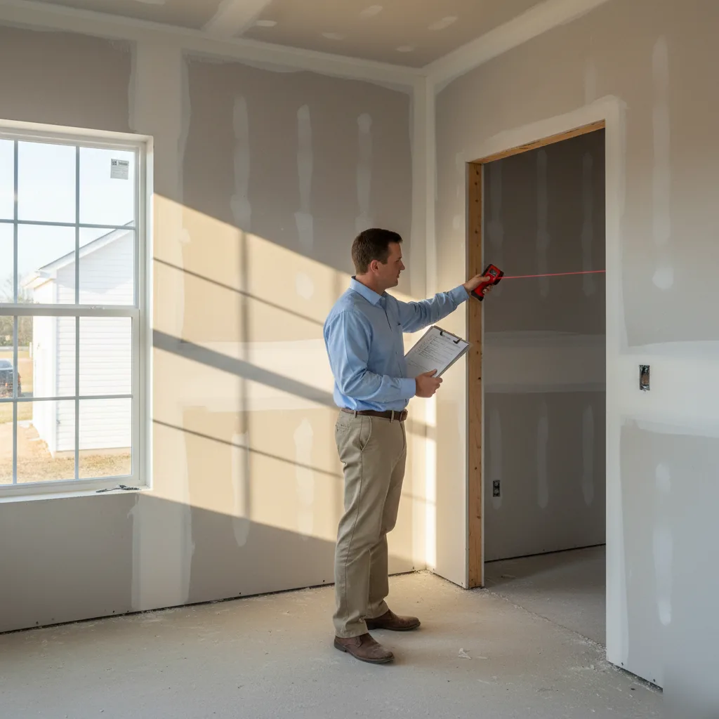 Interior compliance inspection of a door opening in a Clayton home