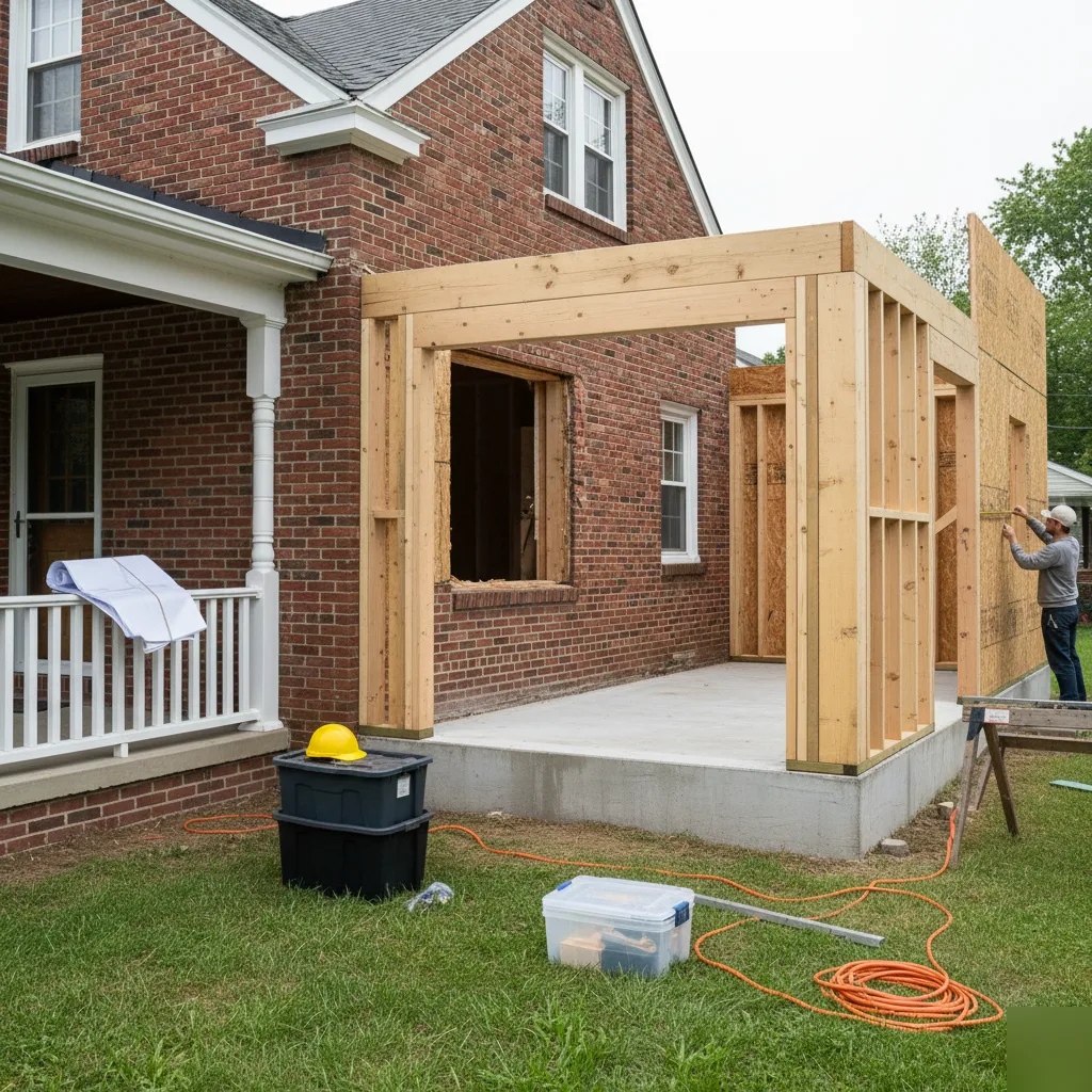 Completed beam installation opening up a Clayton home after structural engineering