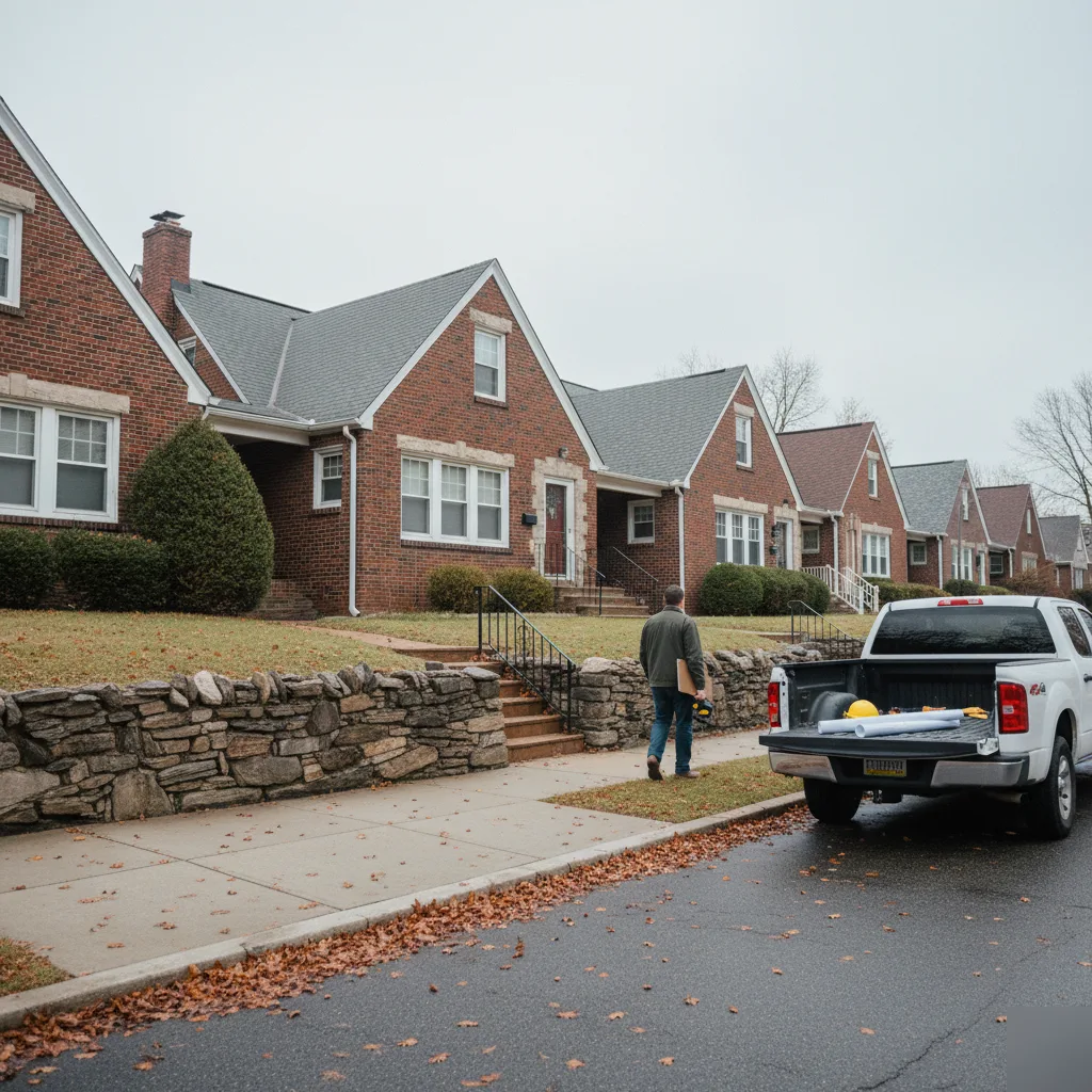 Tree-lined Clayton street of older brick homes served by Open Concept Engineering