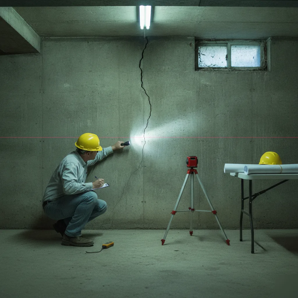 Engineering consultant performing a foundation inspection on a Clayton home