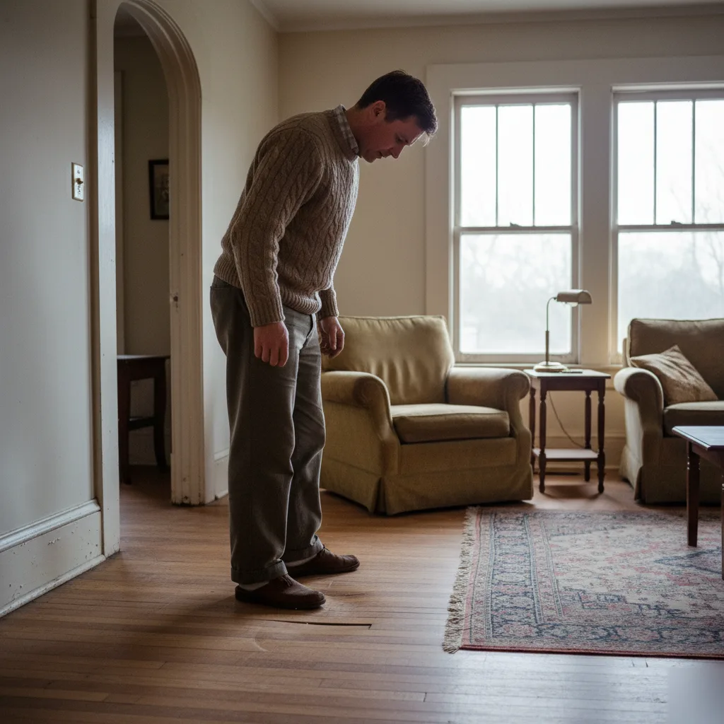 Detecting a sagging floor in a Clayton home during floor system evaluation