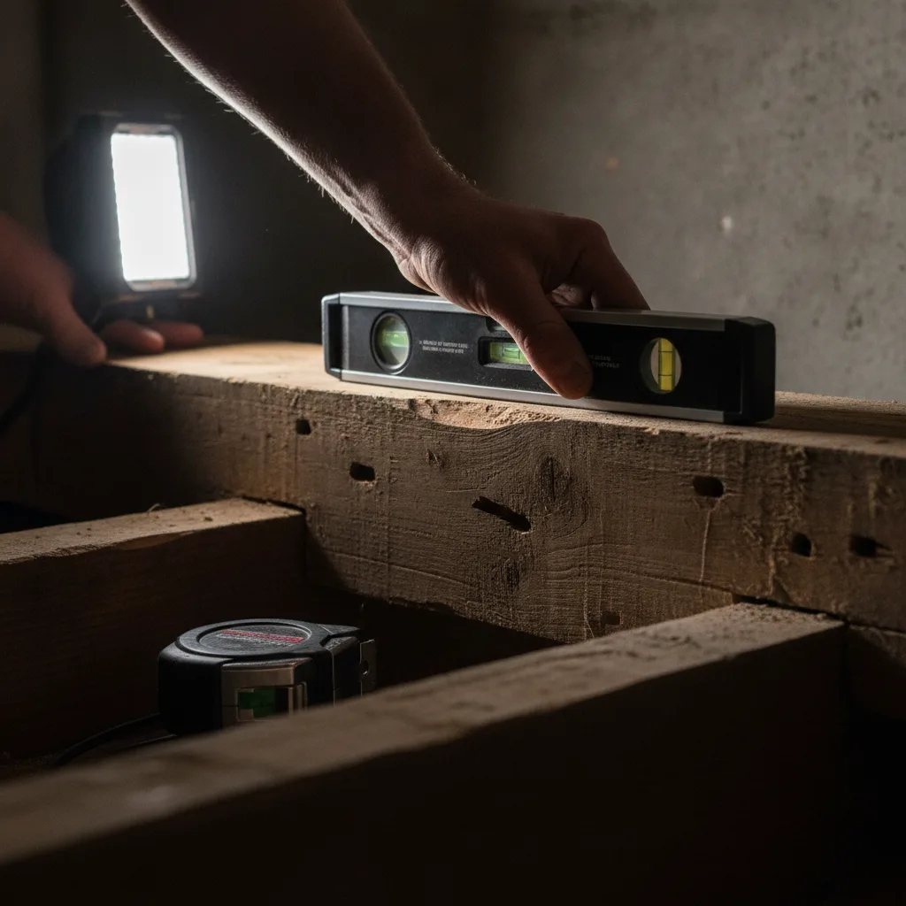 Floor joist structural inspection during an interior renovation in Clayton