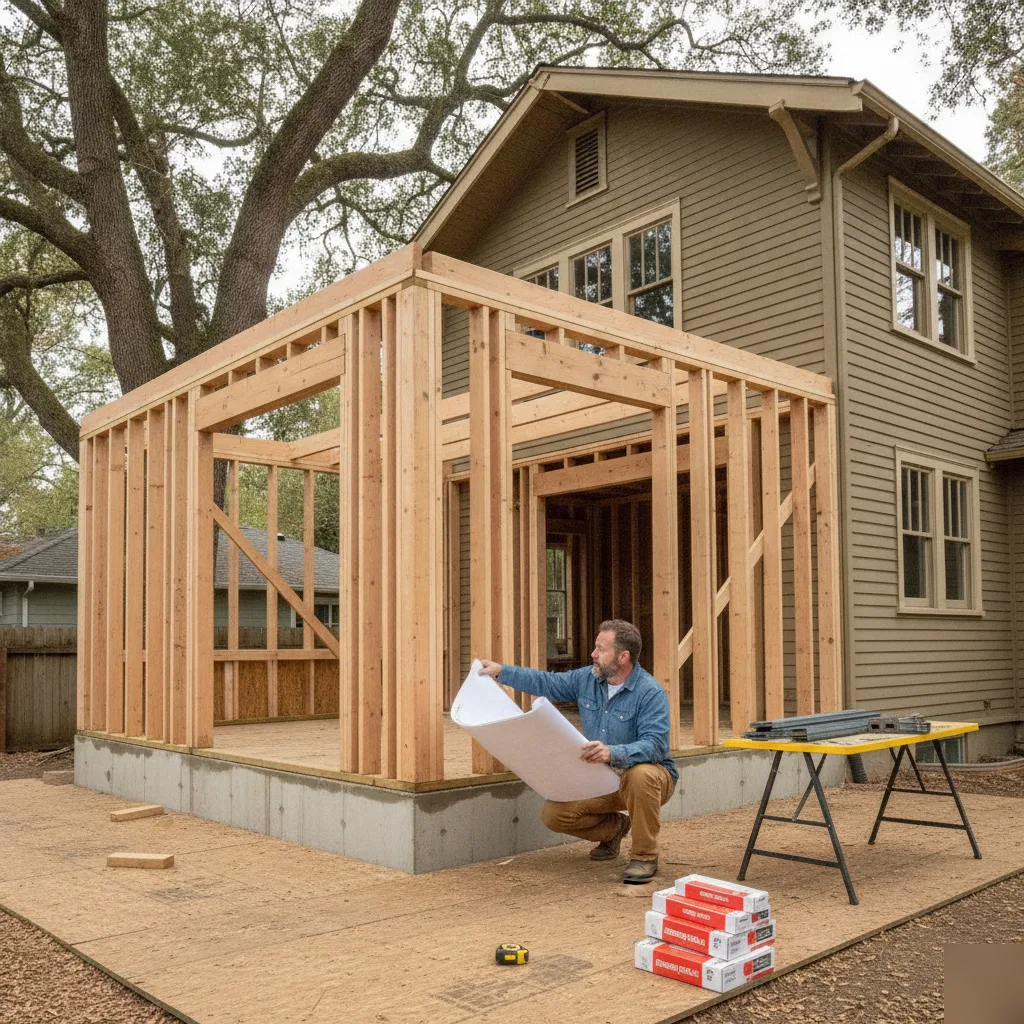 Framing and structural drawings for a Clayton room addition