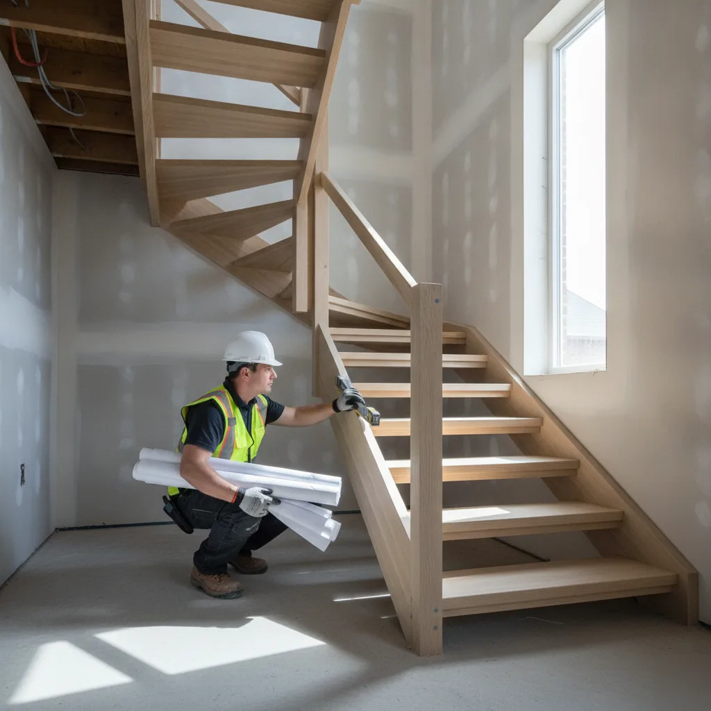 Structural engineer detailing staircase stringers for a Clayton home