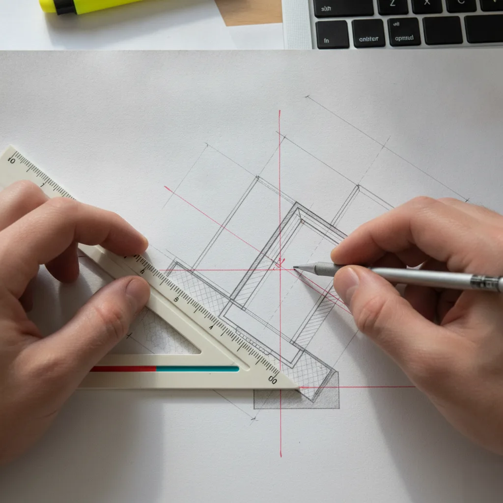 Scale ruler measuring floor joist detail on a Clayton structural permit drawing