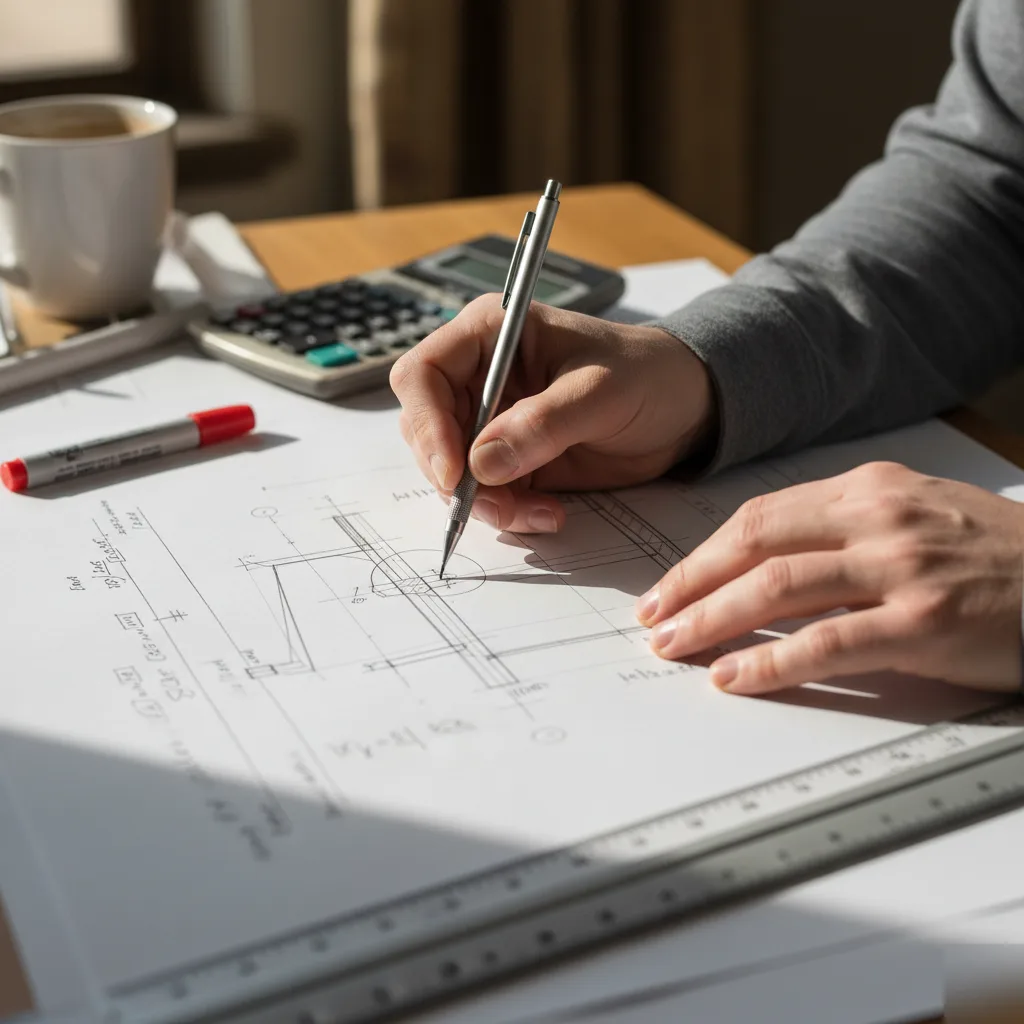 Structural repair design drawings with load calculations for a Clayton project