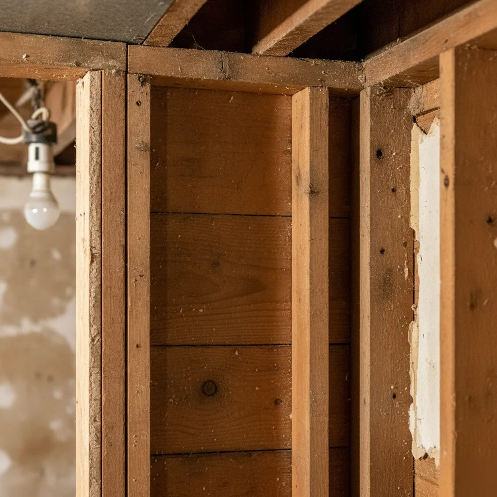 Doubled top plate framing detail on a load-bearing wall in Chesterfield home