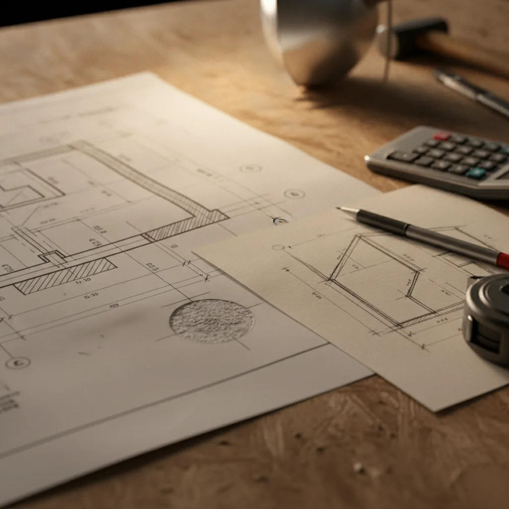 Comparison of stamped engineered drawings versus a contractor framing sketch in Chesterfield