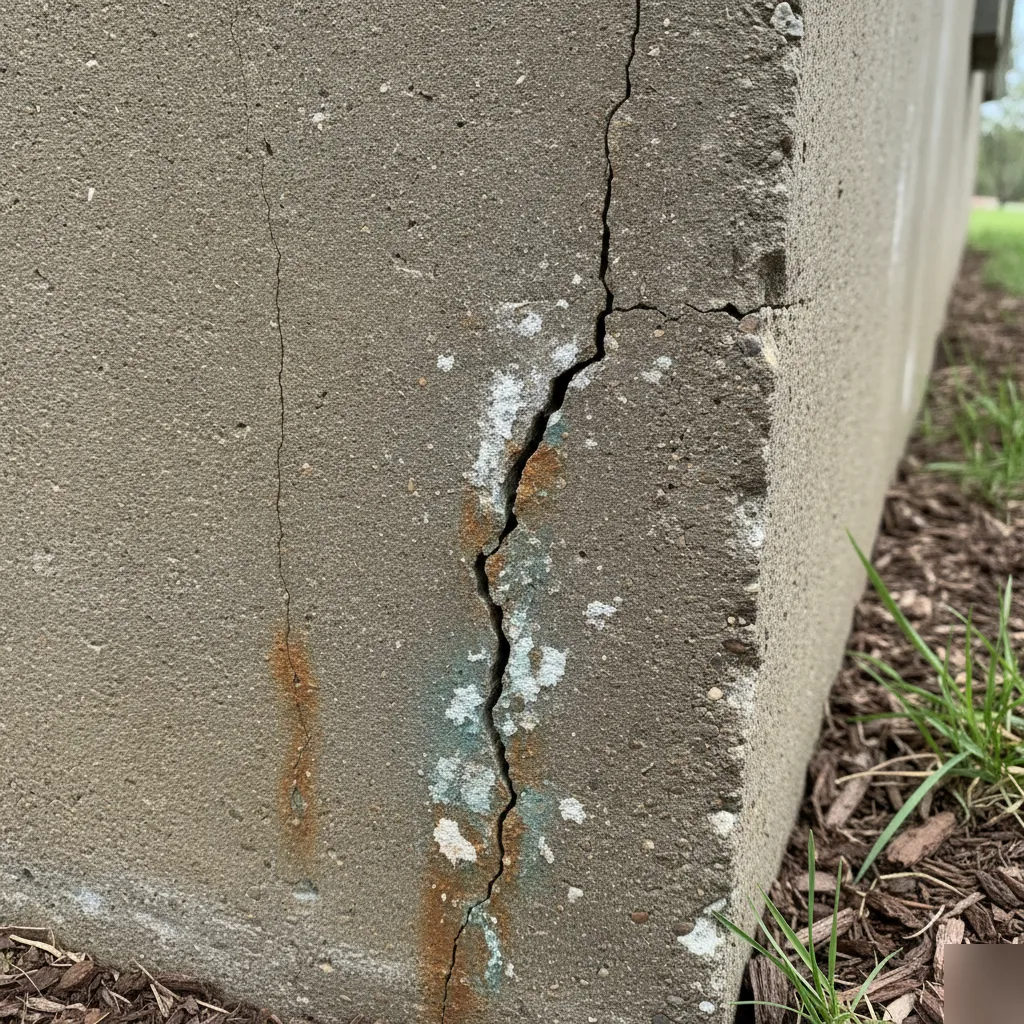 Comparison of normal versus concerning foundation crack types in a Chesterfield home