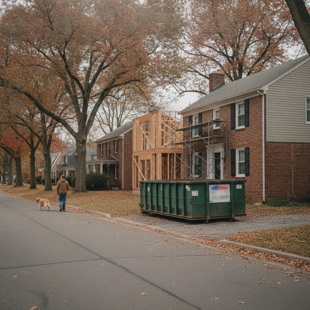 Chesterfield neighborhood where a home addition moves through structural permitting review