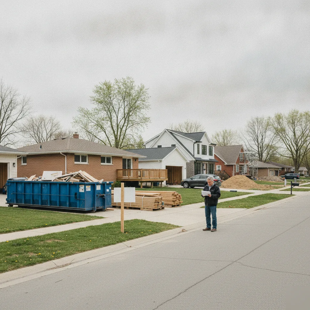 Chesterfield neighborhood with home additions that required stamped permit drawings