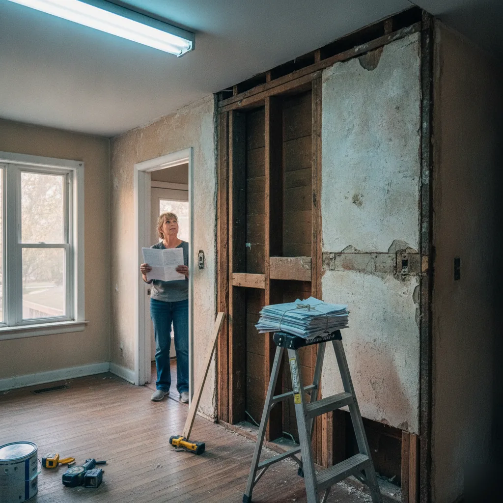 Chesterfield homeowner reviewing permit requirements for load bearing wall removal