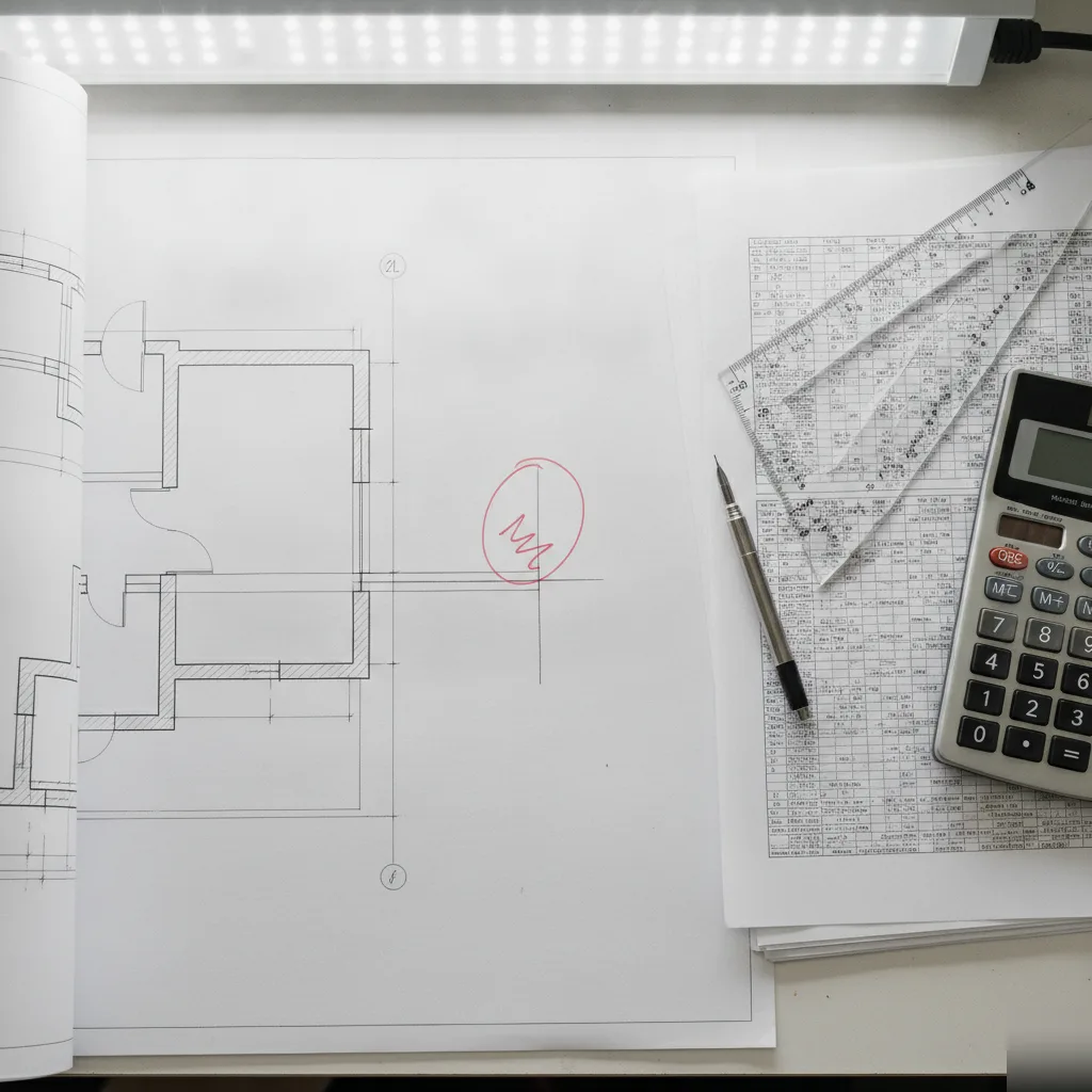 Permit drawing detail flagged for missing structural calculations in Chesterfield